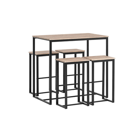 SoBuy Τραπέζι και καρέκλες ψηλό τραπέζι κουζίνα ξύλο ognt15-n