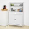 SoBuy Κουζίνα Κουζίνα Κινητό Credenza με White Showcase L90*P40*A148 CM, FSB26-W
