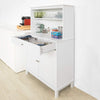 SoBuy Κουζίνα Κουζίνα Κινητό Credenza με White Showcase L90*P40*A148 CM, FSB26-W