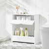 SoBuy Μπάνιο ντουλάπι μπάνιο Portarotolo και Holder Holder Saving Cabinet με 1 ανοιχτό ράφι και 1 συρτάρι, 55x20x60cm BZR48-W