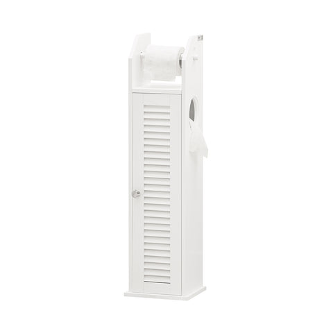 SoBuy Αυτο-υποστηριζόμενη πόρτα, ντουλάπι μπάνιου, επίπεδη από πόρτα σε πόρτα και λιθόστρωτα 2 σε 1, πλευρικό ντουλάπι, λευκό, 20x18x79cm, BZR49-W