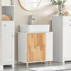 SoBuy Κινητό ντουλάπι νεροχύτη μπάνιου κάτω από νεροχύτη με 1 λευκό-φυσικό Anta 60x29x60cm BZR75-W
