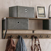 SoBuy Κρεμάστρα τοίχου με 3 καλάθια και 7 άγκιστρα ράφι τοίχο μονάδα vintage ντουλάπα 100x20x30cm fhk26-n