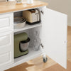 SoBuy Κουζίνα καλάθι νησί κουζίνα Trollery Credenza με κινητά τοίχους λευκή-φυσική κουζίνα 120x45x92cm FKW106-WW