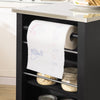 SoBuy Κουζίνα καροτσάκι με ανοξείδωτο χάλυβα Top Kitchen Island με πλευρική πίστη ράφι με μαύρους τροχούς, FKW108-SH