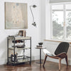 SoBuy Κουζίνα Tarley Saving House Corner Bar με κάτοχο πόρτας και γκρίζο δίσκο βιομηχανικού στυλ, FKW56-HG