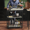 SoBuy Κουζίνα Tarley Saving House Corner Bar με κάτοχο πόρτας και γκρίζο δίσκο βιομηχανικού στυλ, FKW56-HG