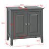 SoBuy Υπουργικό συμβούλιο μπάνιο με 2 πόρτες, χωρίς νεροχύτη, L60*P30*A62cm Grey FRG202-DG