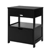 SoBuy Υπνοδωμάτιο κρεβατοκάμαρα με 2 συρτάρια L45*P38*A55 cm, μαύρο FRG258-SCH