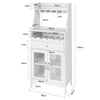 SoBuy Κρασί Cantinetta White Credenza Wine με Portabicchieri και Locker FSB24-W