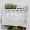 SoBuy Κρασί Cantinetta White Credenza Wine με Portabicchieri και Locker FSB24-W
