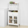 SoBuy Κρασί Cantinetta White Credenza Wine με Portabicchieri και Locker FSB24-W