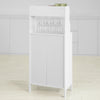 SoBuy Κρασί Cantinetta White Credenza Wine με Portabicchieri και Locker FSB24-W