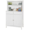 SoBuy Κουζίνα Κουζίνα Κινητό Credenza με White Showcase L90*P40*A148 CM, FSB26-W