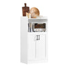SoBuy Credenza με 2 ράφια και 2 πόρτες, ντουλάπι μικροκυμάτων, ντουλάπι κουζίνας, λευκό, 60x39x120cm, FSB47-W