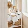 SoBuy Κονσόλα είσοδος τραπέζι καθιστικό με λευκά συρτάρια εξοικονόμησης 93x33x79cm, FSB51-W