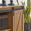SoBuy Credenza με συρόμενες πόρτες, έπιπλα εισόδου, ράφι παπουτσιών, πολυλειτουργικό ντουλάπι FSB60-BR