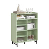SoBuy Credenza με συρόμενη πόρτα σε γυαλί, συρτάρι, ντουλάπι κουζίνας, μπότα εισόδου, πράσινο, 70x33x90cm fsb61-gr