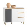 SoBuy Κουζίνα κινητό credenza κινητό μπουφέ μπουφέ σε μπουφέ κινητό παπούτσι πλευρικό μπάσο μπάσο μπάσο κινητό λευκό τηλεόραση 97x34x80cm fsb69-w