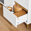 SoBuy Κουζίνα κινητό credenza κινητό μπουφέ μπουφέ σε μπουφέ κινητό παπούτσι πλευρικό μπάσο μπάσο μπάσο κινητό λευκό τηλεόραση 97x34x80cm fsb69-w