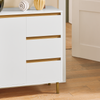 SoBuy Κουζίνα κινητό credenza κινητό μπουφέ μπουφέ σε μπουφέ κινητό παπούτσι πλευρικό μπάσο μπάσο μπάσο κινητό λευκό τηλεόραση 97x34x80cm fsb69-w