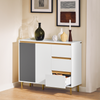 SoBuy Κουζίνα κινητό credenza κινητό μπουφέ μπουφέ σε μπουφέ κινητό παπούτσι πλευρικό μπάσο μπάσο μπάσο κινητό λευκό τηλεόραση 97x34x80cm fsb69-w