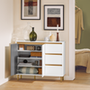 SoBuy Κουζίνα κινητό credenza κινητό μπουφέ μπουφέ σε μπουφέ κινητό παπούτσι πλευρικό μπάσο μπάσο μπάσο κινητό λευκό τηλεόραση 97x34x80cm fsb69-w