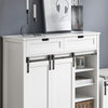 SoBuy Ντουλάπι κουζίνας με συρόμενες πόρτες μπουφέ λευκό στήθος συρταριών 104x35x93cm fsb744-W
