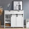 SoBuy Ντουλάπι κουζίνας με συρόμενες πόρτες μπουφέ λευκό στήθος συρταριών 104x35x93cm fsb744-W