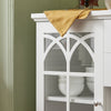 SoBuy Credenza με 2 γυάλινες πόρτες και 2 συρτάρια, ντουλάπι κουζίνας, έπιπλα σαλόνι, μπουφέ, δοχείο κινητής τηλεφωνίας, λευκό, 120x39x78cm FSB79-W