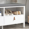 SoBuy Ράφι παπουτσιών με ράφι παπουτσιών με συρτάρια παπουτσιών παπουτσιών κινητό πάγκο εισόδου 90x30x46 cm FSR106-W