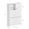 SoBuy Scarpiera με 2 πτερύγια, 2 ανοιχτά δωμάτια και 1 πόρτα, ρυθμιζόμενη λευκή θήκη εξοικονόμησης FSR111-W