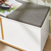 SoBuy Bench Poes Rack με κάθισμα, Cassapanca Container με 2 πόρτες, 90x34x46cm FSR117-W