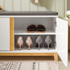 SoBuy Bench Poes Rack με κάθισμα, Cassapanca Container με 2 πόρτες, 90x34x46cm FSR117-W