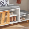SoBuy Rack παπουτσιών 2 θέσεων με συρόμενη πόρτα με πάγκο χώρου αποθήκευσης για κιβώτιο εκκίνησης εισόδου για παιδιά 101x35x46cm FSR125 -OWN