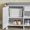 SoBuy Shoad Bench είσοδος παπούτσι παπουτσιών κάτω από το δοχείο πάγκου 107x35x50 cm FSR83-W