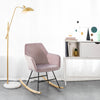 SoBuy Harding καρέκλα καρέκλα χαλάρωση χαλαρωτικό μέγιστο φορτίο: 150 kg σε βελούδο, σιδερένια πόδια και στερεό ξύλο οξιά ροζ FSST68-P
