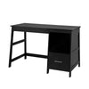SoBuy Τραπέζι μαύρου γραφείου γραφείου με βιβλιοθήκη FWT38-SH