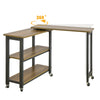 SoBuy Τραπέζι του καφέ με τροχούς σχήματος LA με 2 ράφια, κονσόλα γωνιακής κονσόλας βιομηχανικού στυλ, L133XP69XA30CM, FWT83-PF