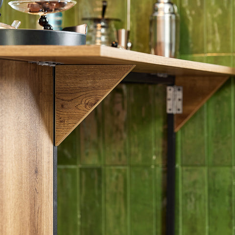 SoBuy Τραπέζι τραπεζαρίας Bar Bar με επεκτάσιμο τραπέζι μπαλκόνι εργασίας στο βιομηχανικό σχεδιασμό 120x (45+18) x95 cm FWT98-PF