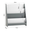 SoBuy Βιβλιοπωλείο Montessorian για παιδιά Shepherd Shepherdas Holder Holder Children's Bookcase Grey KMB32-HG