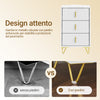 SoBuy FBT115-L-W Κομοδίνο Κρεβατοκάμαρας - Κομοδίνο με 3 Συρτάρια, Τραπεζάκι Σαλονιού - Μοντέρνα Συρταριέρα L40 x D40 x H63 cm Λευκό