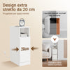 SoBuy FBT149-WN Slim Bedside Table with 2 Drawers and Shelf - White Night Table 20x35x60 cm
