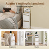 SoBuy FBT149-WN Slim Bedside Table with 2 Drawers and Shelf - White Night Table 20x35x60 cm