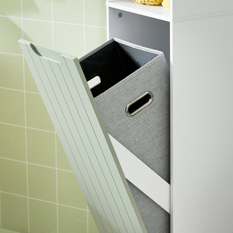 SoBuy Στήλη ντουλάπας Bagno Cabinet Salvaspazio Υψηλή τοίχο μπάνιο που κερδίζει με πράσινη πόρτα 31x30x167cm BZR137-Gr
