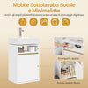 SoBuy BZR18-II-W Ντουλάπα μπάνιου BZR18-II-W - Ντουλάπα μπάνιου που εξοικονομεί χώρο με πόρτες και ρυθμιζόμενο ράφι - MDF νιπτήρας μπάνιου, για επιδαπέδιο νεροχύτη, Λευκό, 60x60x29cm