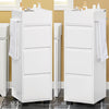 SoBuy Το ντουλάπι μπάνιου Salvaspazio, 3 συρτάρια και 4 διαμερίσματα για οργανωμένα λευκά BZR29-W