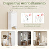 SoBuy BZR34-WN Bathroom column wardrobe, High cabinet with 2 doors and 1 drawer, Space-saving bathroom cabinet 20x20x180 White-Natural