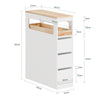 SoBuy BZR54-W Space-saving bathroom cabinet with wheels, compact cabinet with 3 drawers, for toilet, wooden bathroom cabinet, easy to move, white, 65x23x82cm