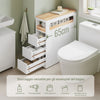SoBuy BZR54-W Space-saving bathroom cabinet with wheels, compact cabinet with 3 drawers, for toilet, wooden bathroom cabinet, easy to move, white, 65x23x82cm